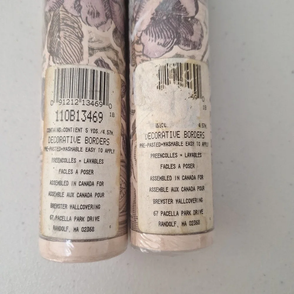 Vintage Wallpaper Decorative Borders Floral Baroque Lot Of 2 NOS